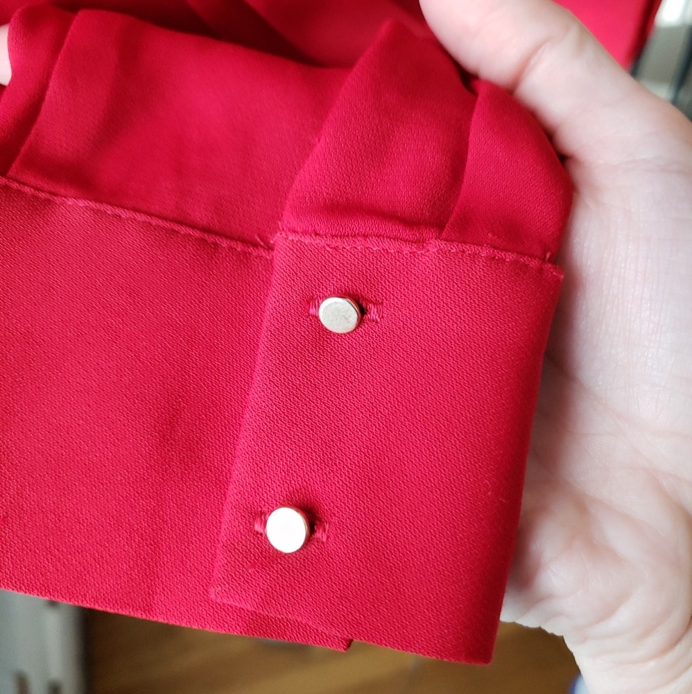 Zara Red Tie-Front Blouse Size M NWOT - Picture 4 of 7